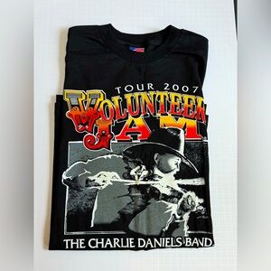 Charlie Daniels Band Volunteer Jam Tour concert black tee 2007 size XL : new